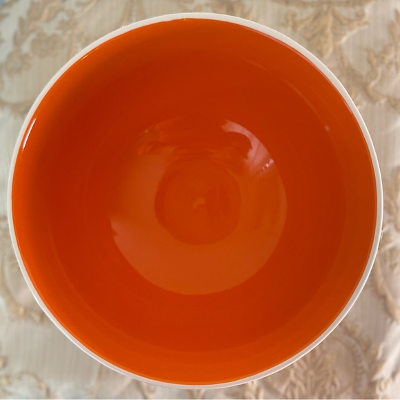 Rae Dunn Magenta Artisal Halloween Trick or Treat Bowl White + Orange Bowl - Picture 2 of 3